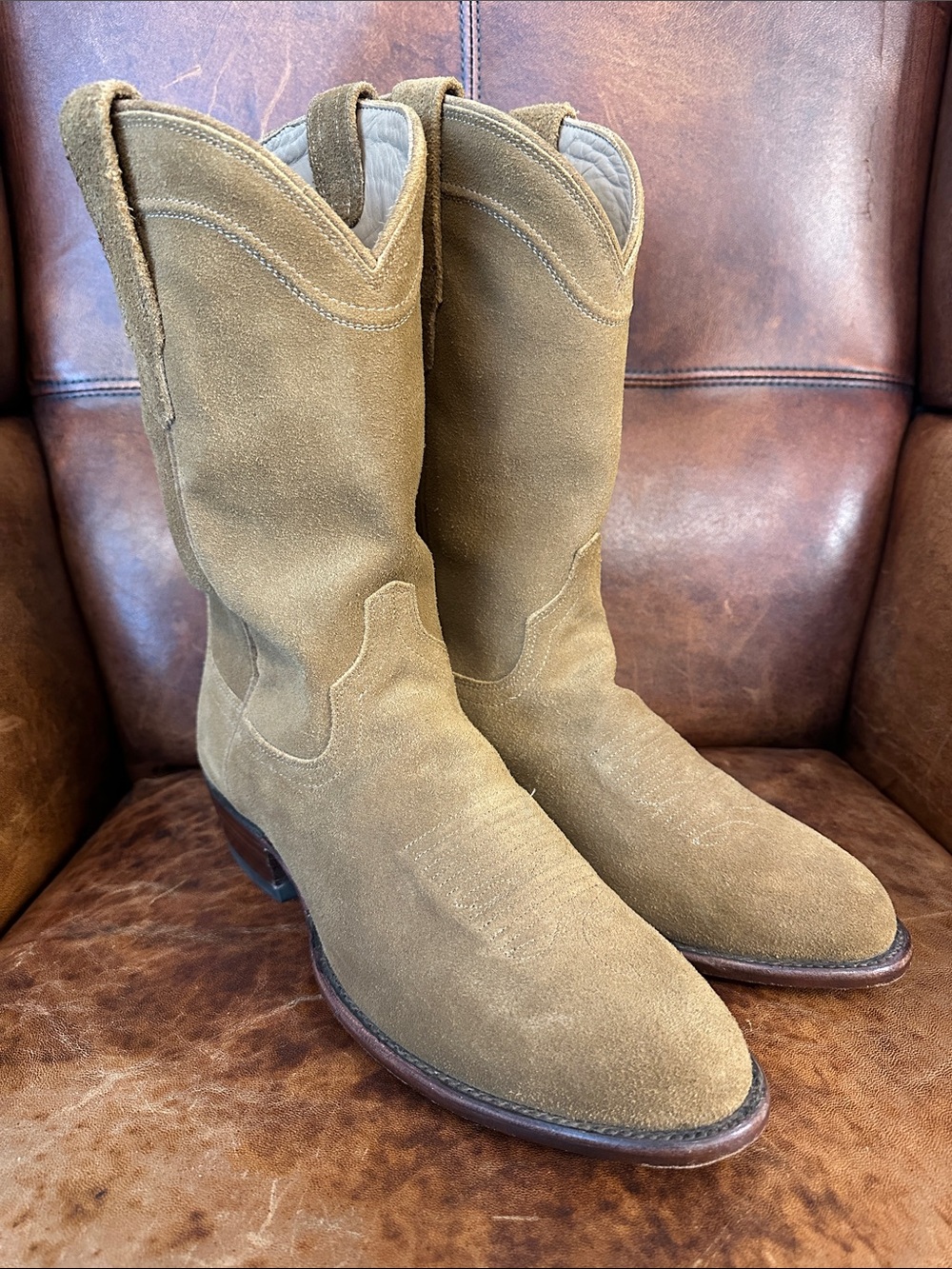 Tecovas The Shane Men’s 10.5 Suede Cowboy Boots in Tan